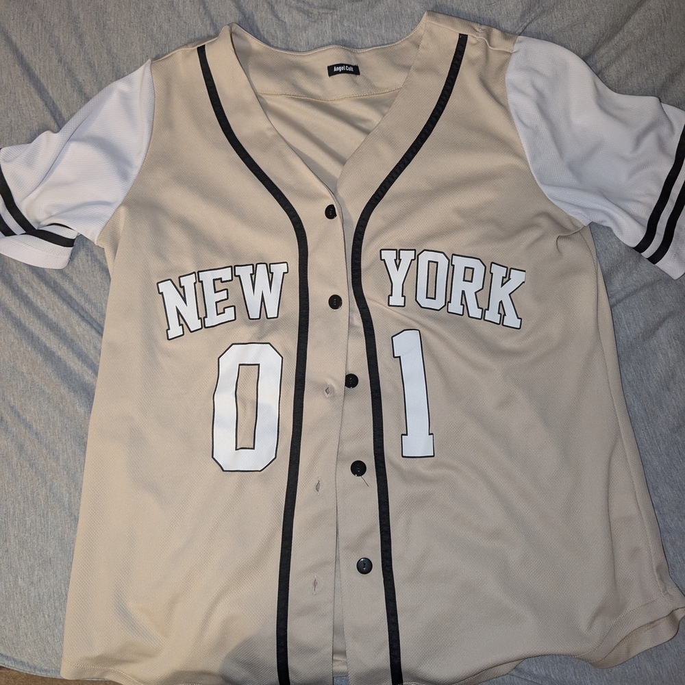 New York Beige Baseball Jersey